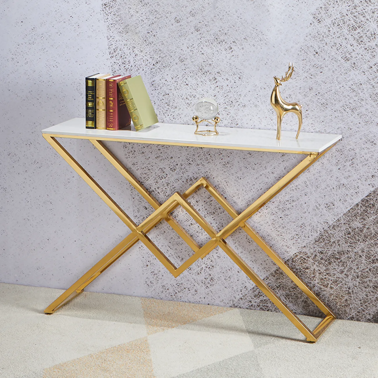 Минималистичный декоративный консольный стол для гостиной в Современном стиле LaLume DK21947-23