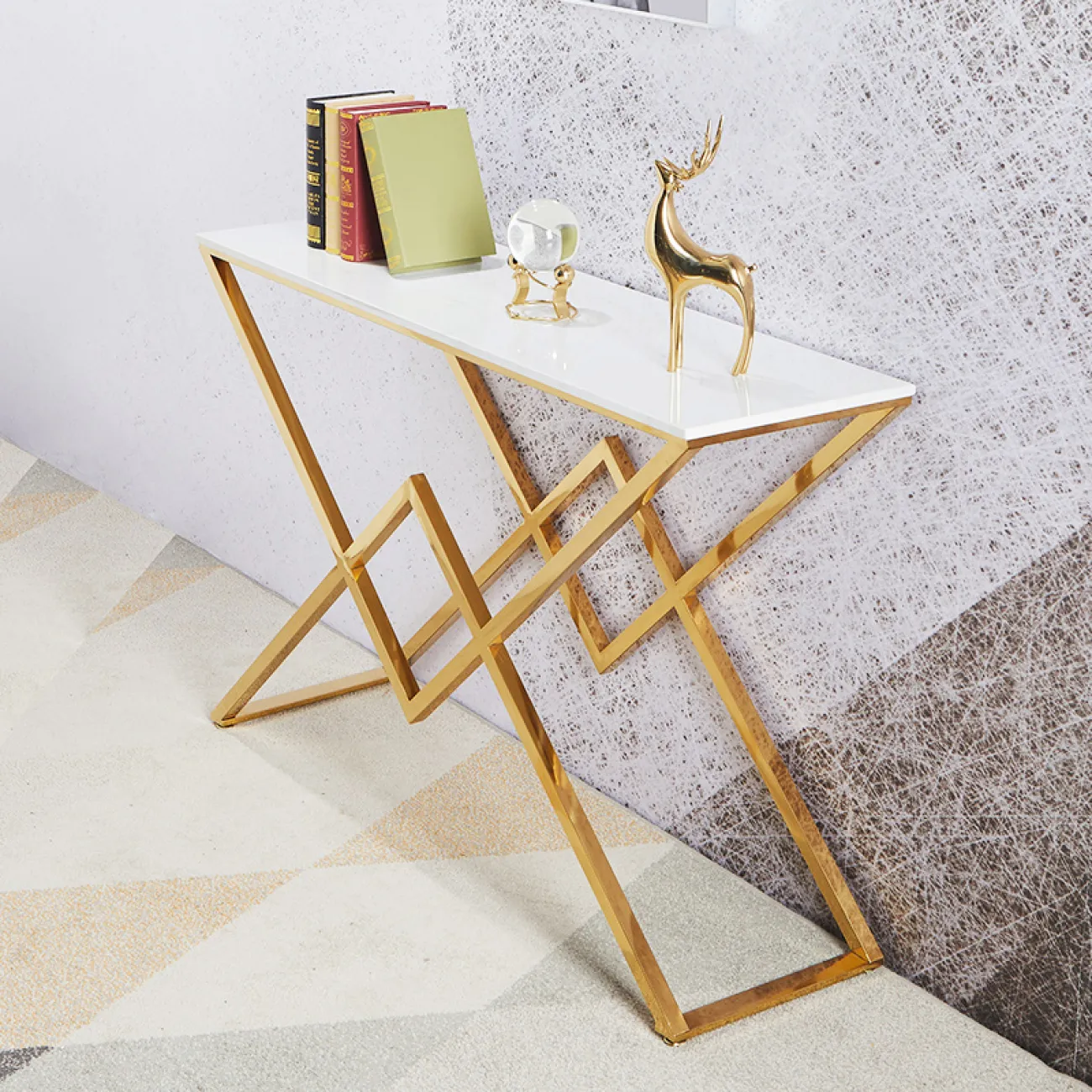 Минималистичный декоративный консольный стол для гостиной в Современном стиле LaLume DK21947-23