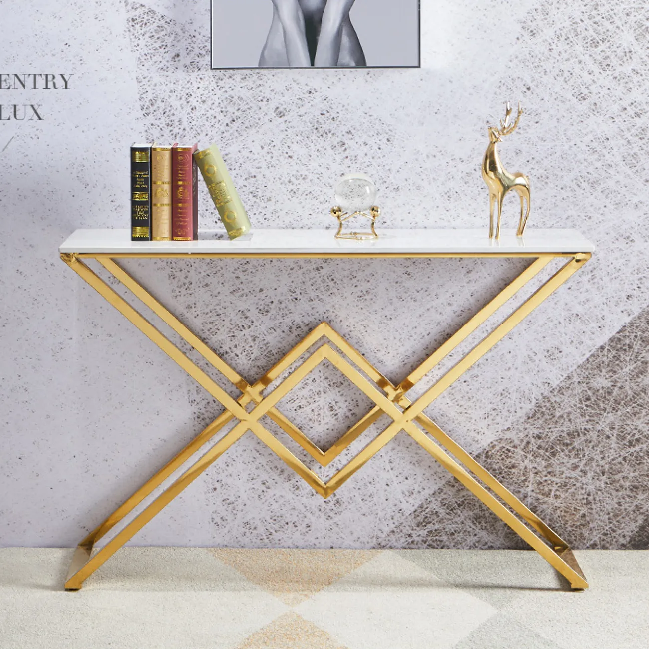 Минималистичный декоративный консольный стол для гостиной в Современном стиле LaLume DK21947-23