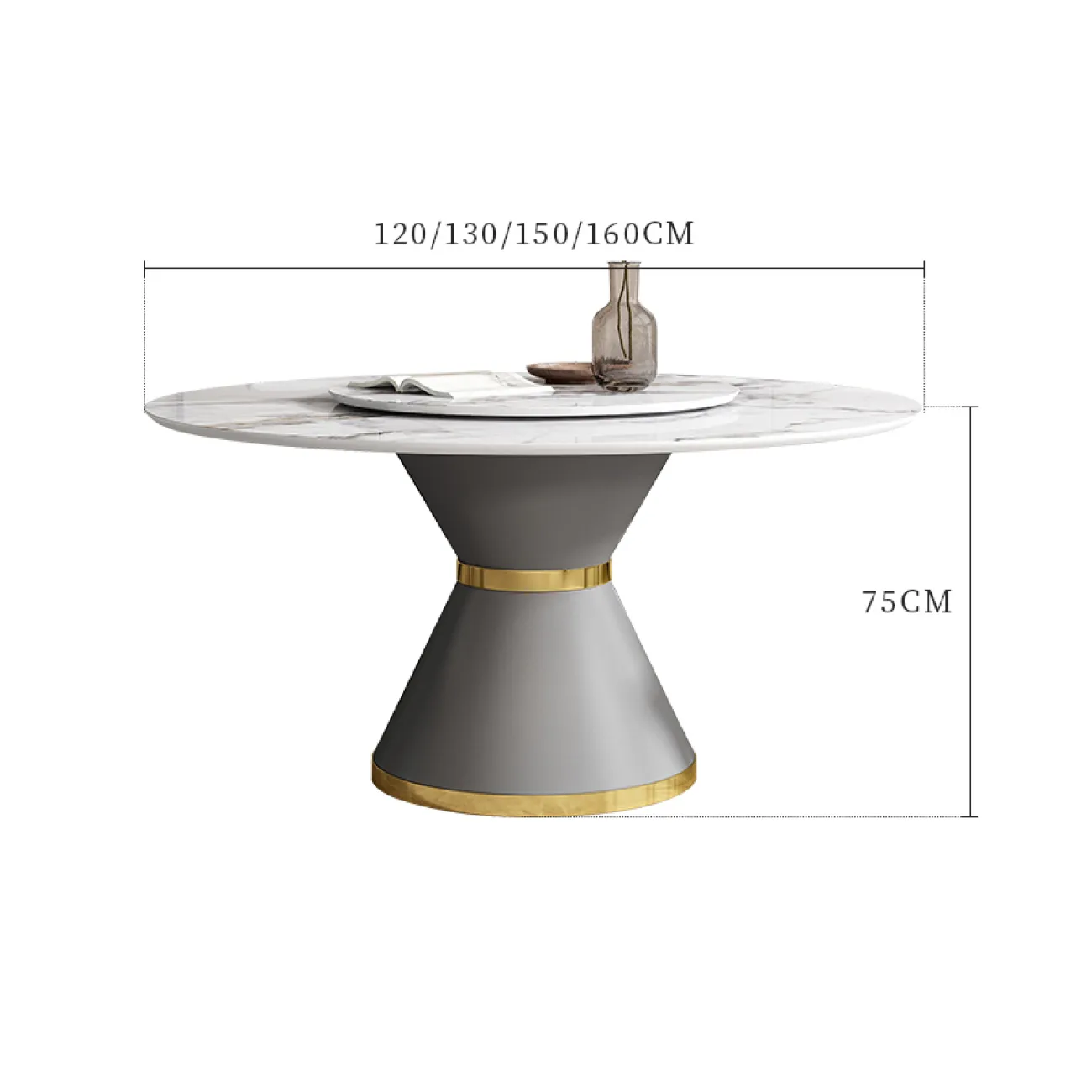 Креативный круглый обеденный стол с вращающейся серединой в Современном стиле LaLume AR22300-23