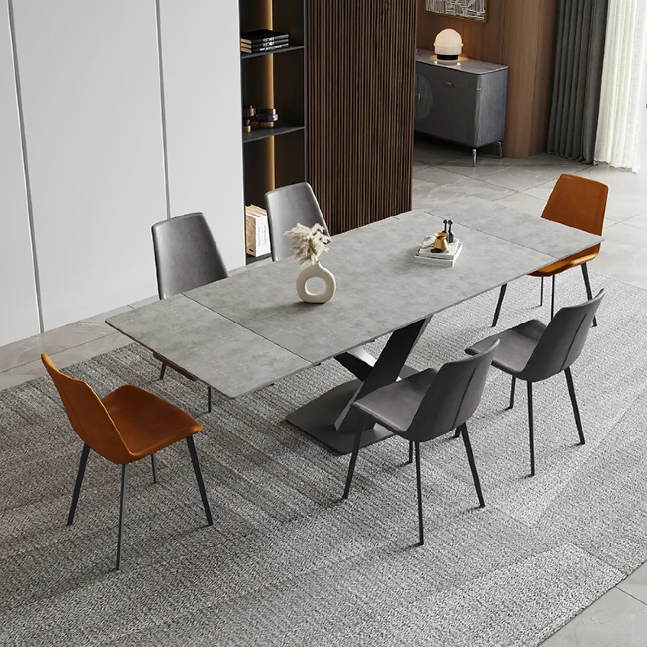 Многофункциональный обеденный раскладной стол в Скандинавском стиле LaLume AR22301-23 Многофункциональный обеденный раскладной стол в Скандинавском стиле LaLume AR22301-23