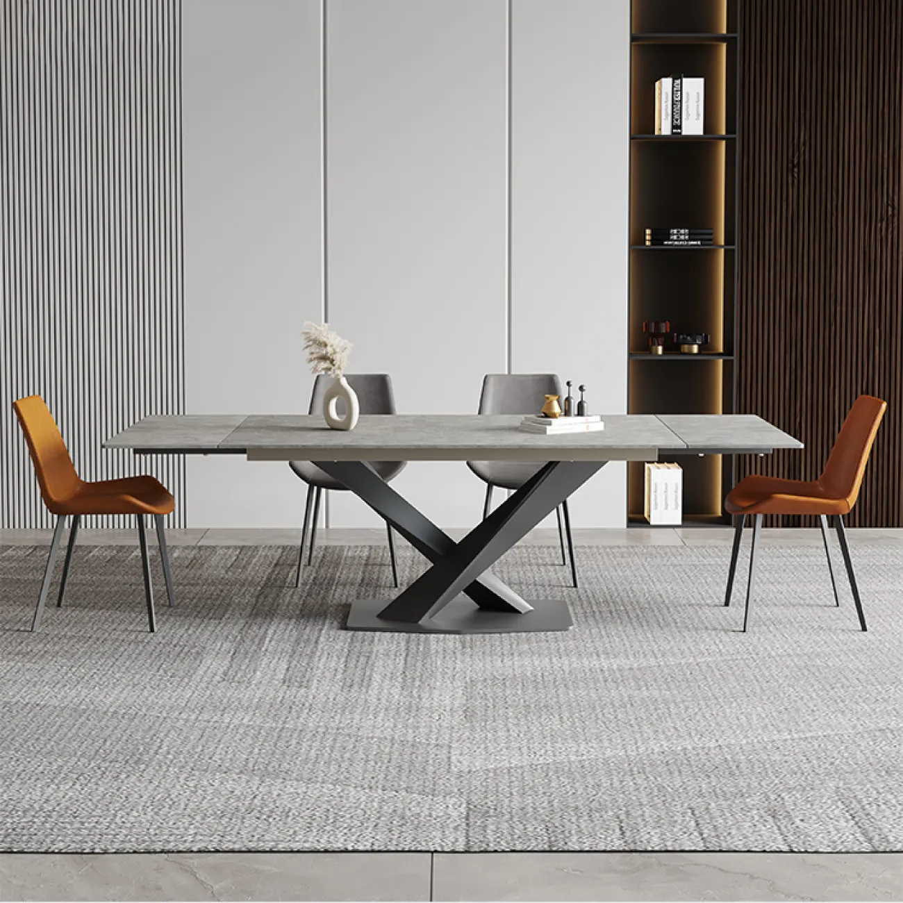 Многофункциональный обеденный раскладной стол в Скандинавском стиле LaLume AR22301-23 Многофункциональный обеденный раскладной стол в Скандинавском стиле LaLume AR22301-23