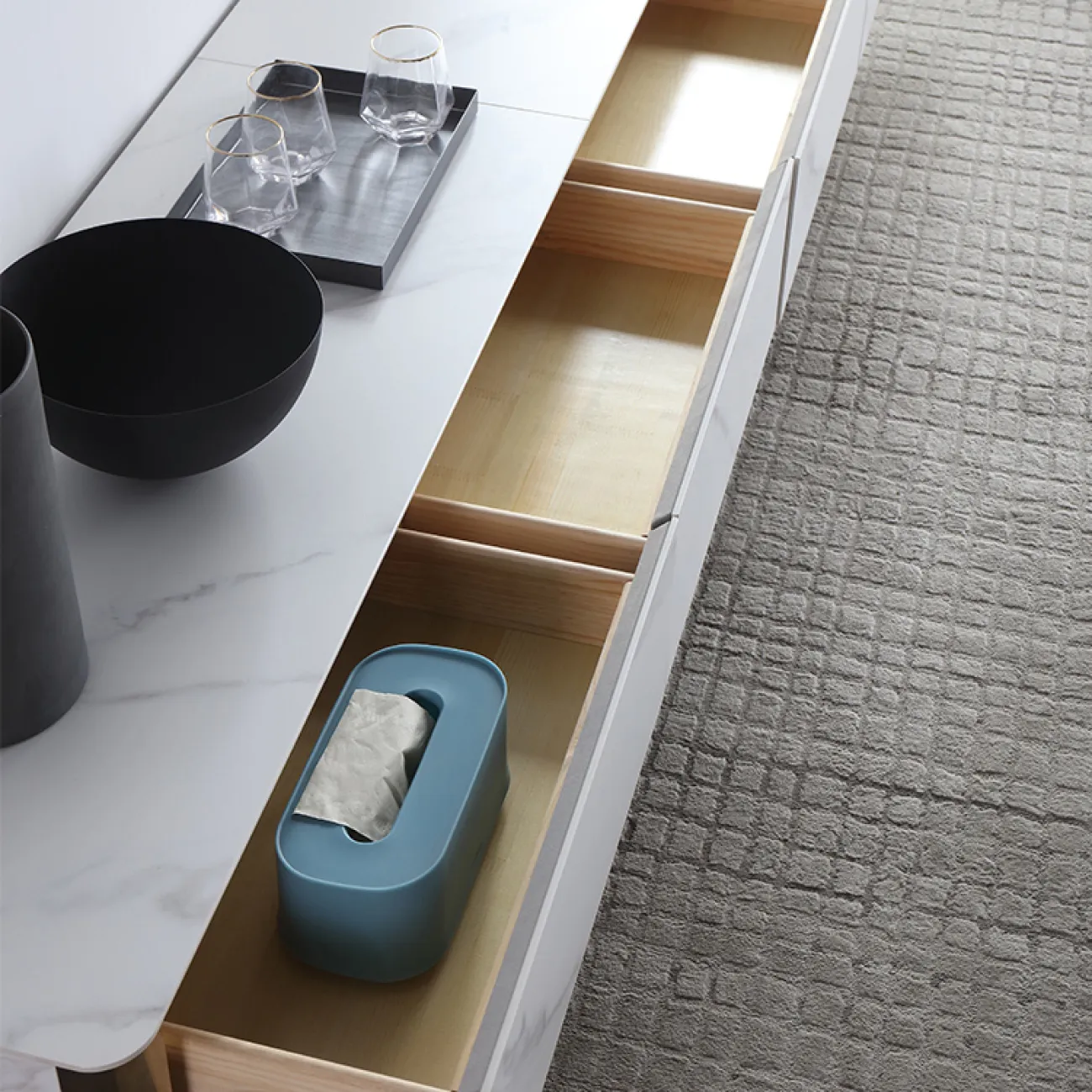 Минималистичная тумба из сланца для телевизора в Современном стиле LaLume AR22307-23