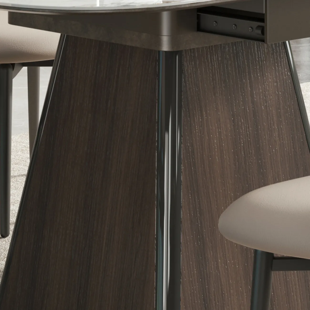 Многофункциональный раскладной обеденный стол с индукционной плитой в стиле Минимализм LaLume AR22309-23