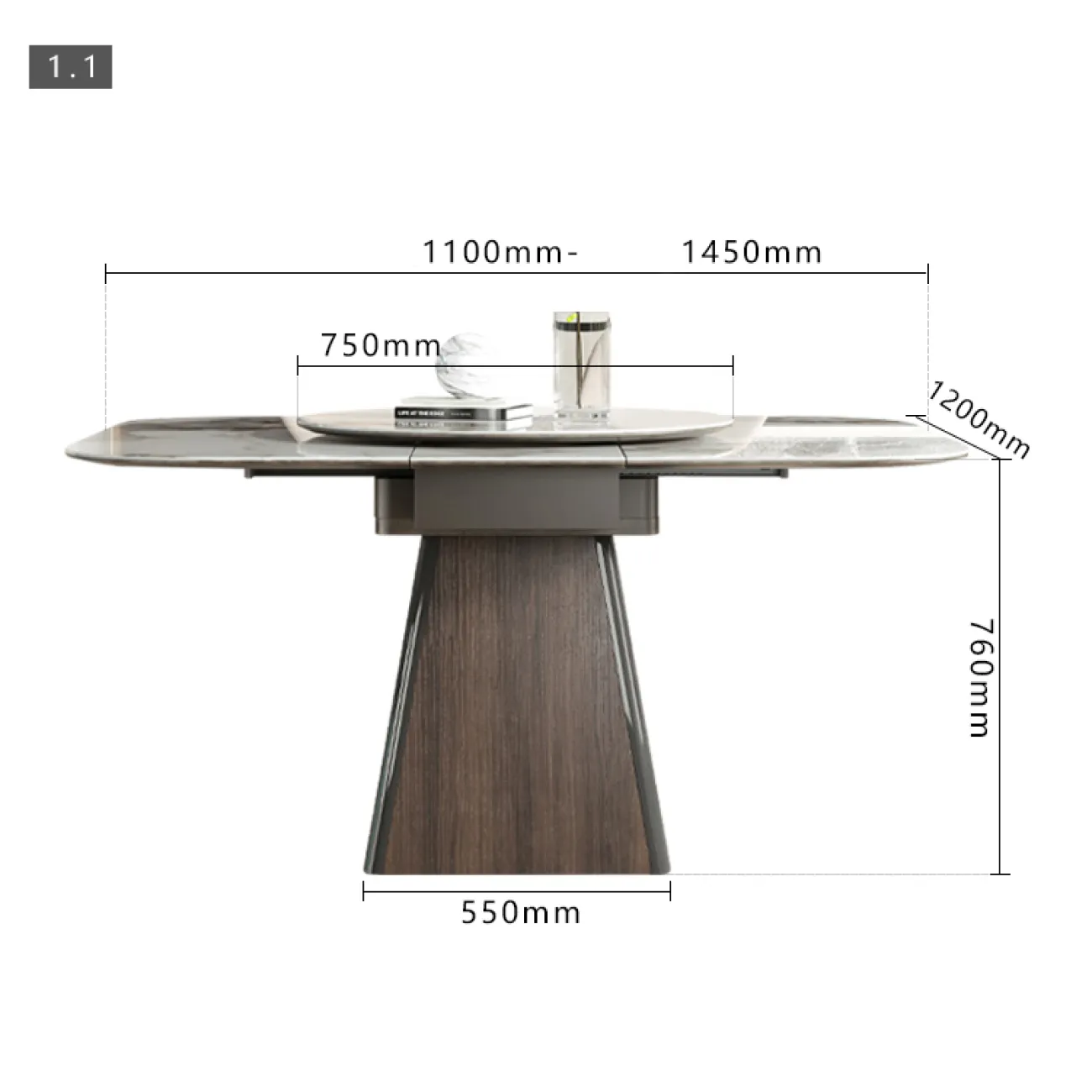 Многофункциональный раскладной обеденный стол с индукционной плитой в стиле Минимализм LaLume AR22309-23