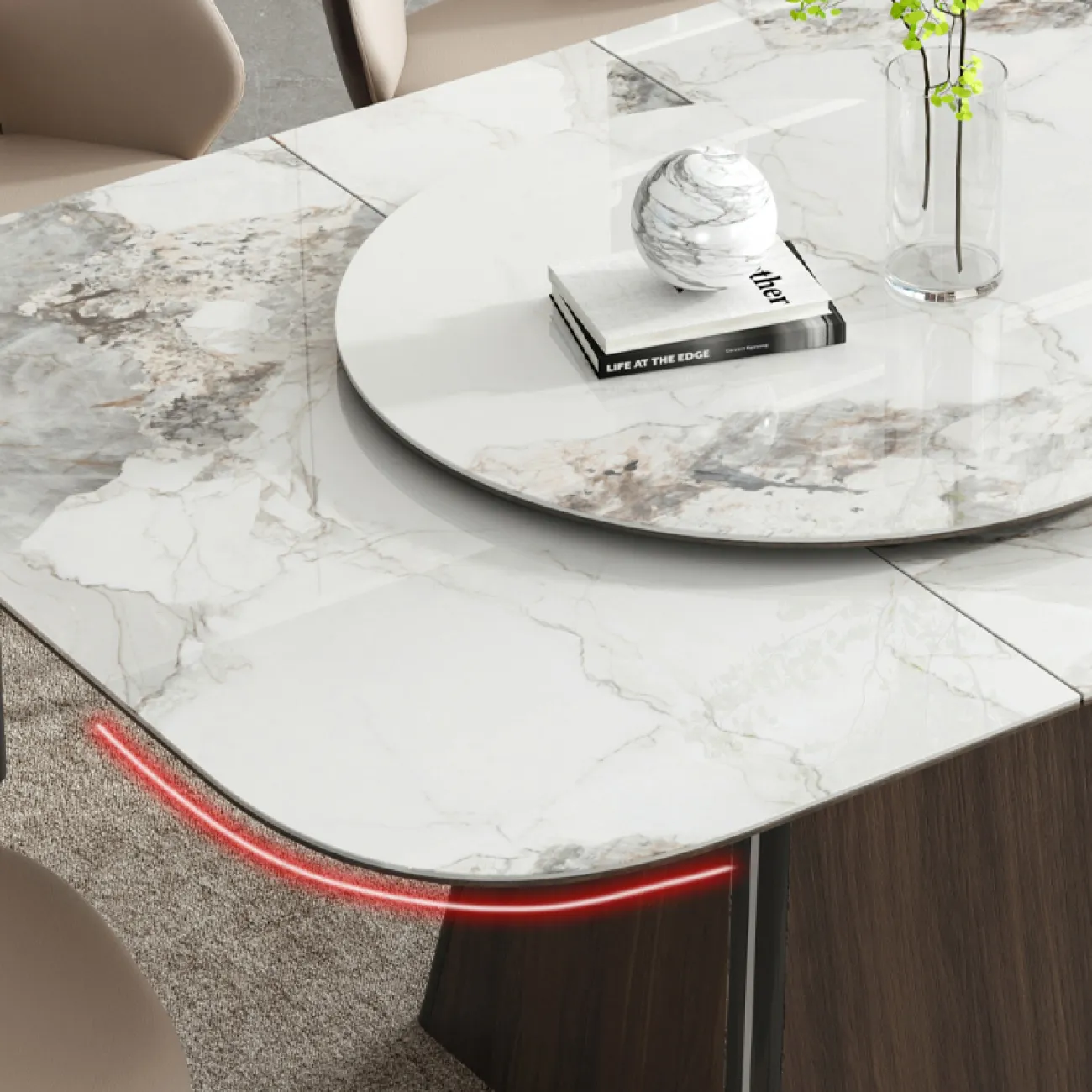 Многофункциональный раскладной обеденный стол с индукционной плитой в стиле Минимализм LaLume AR22309-23