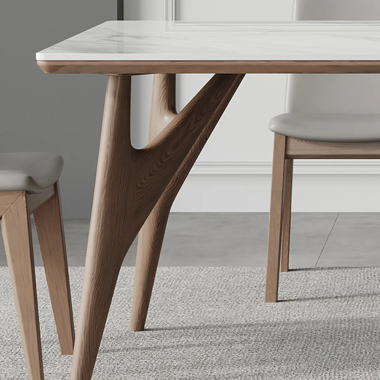 Минималистичный обеденный каменный стол в Скандинавском стиле LaLume AR22310-23 Минималистичный обеденный каменный стол в Скандинавском стиле LaLume AR22310-23