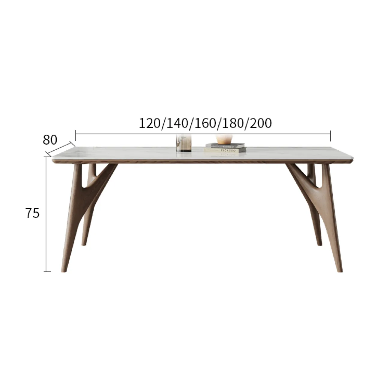 Минималистичный обеденный каменный стол в Скандинавском стиле LaLume AR22310-23 Минималистичный обеденный каменный стол в Скандинавском стиле LaLume AR22310-23