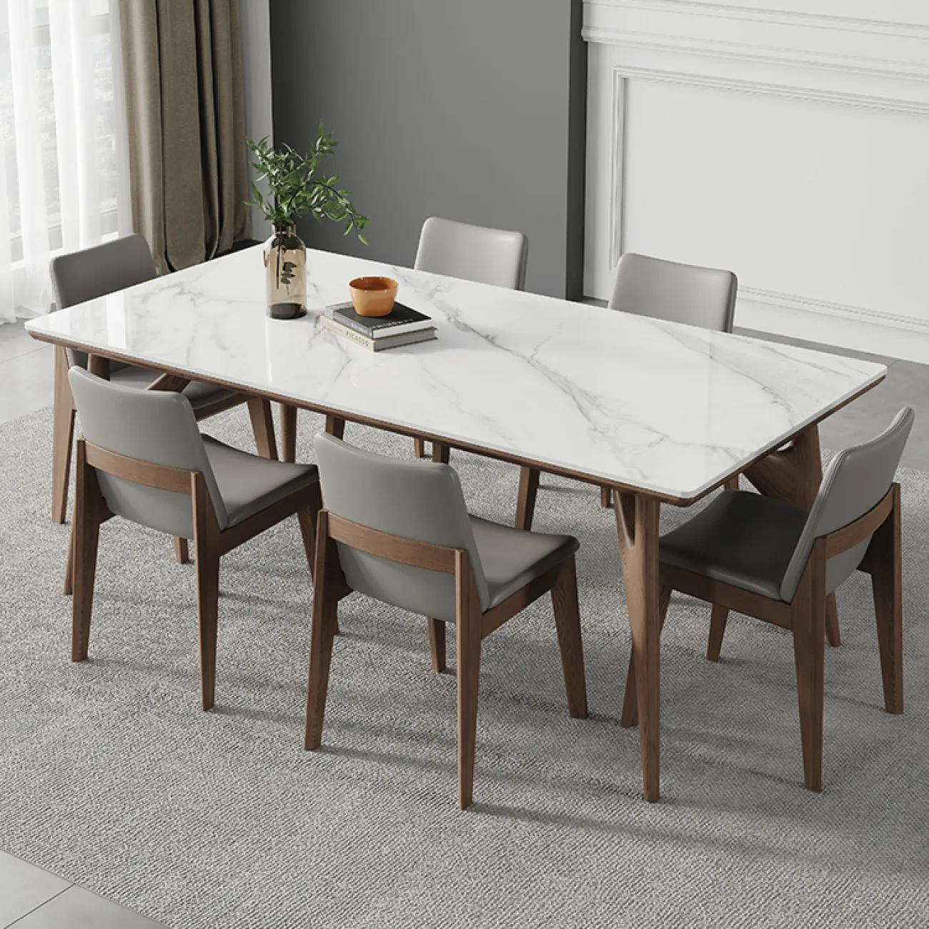 Минималистичный обеденный каменный стол в Скандинавском стиле LaLume AR22310-23 Минималистичный обеденный каменный стол в Скандинавском стиле LaLume AR22310-23