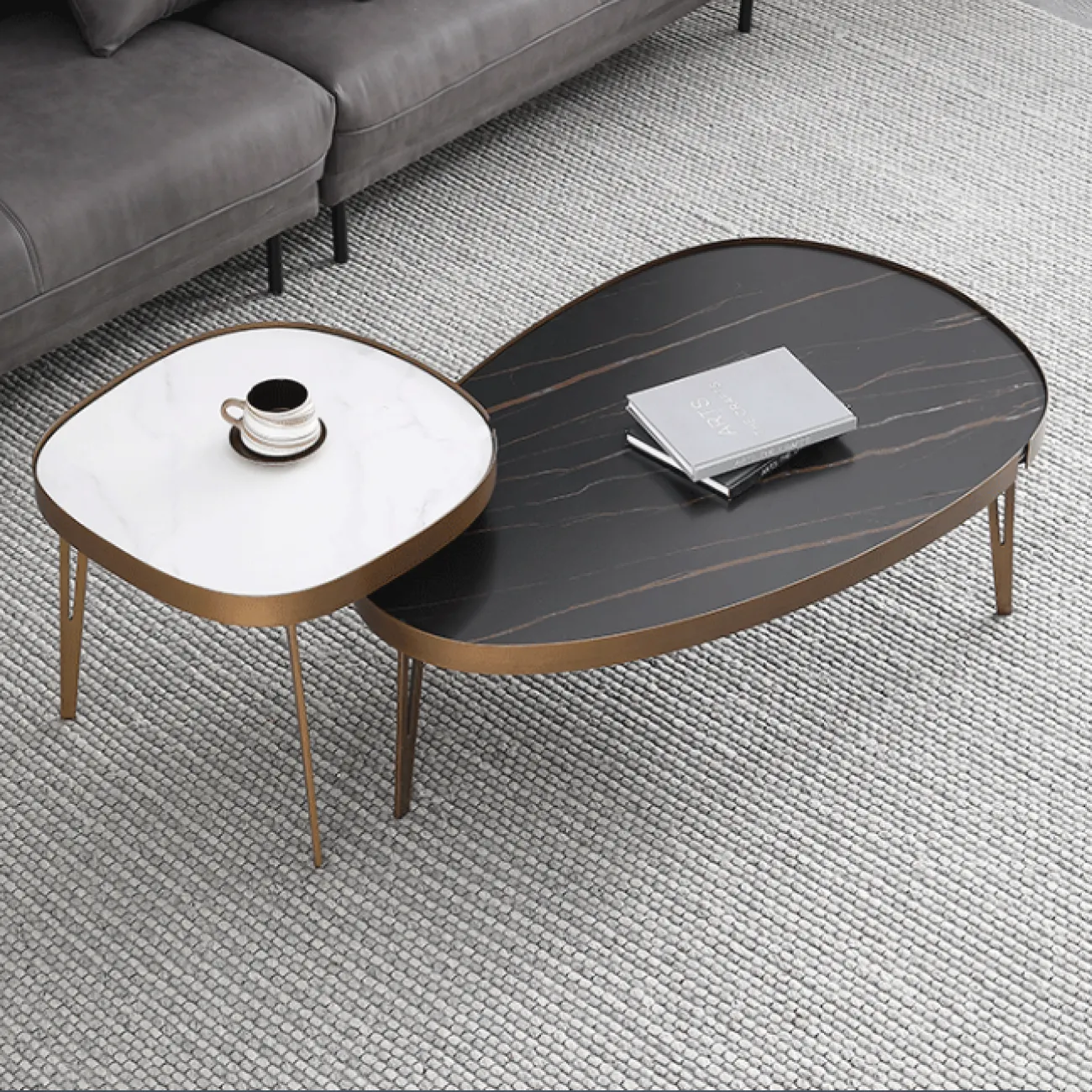 Великолепный журнальный стол из камня в стиле Минимализм LaLume AR22313-23