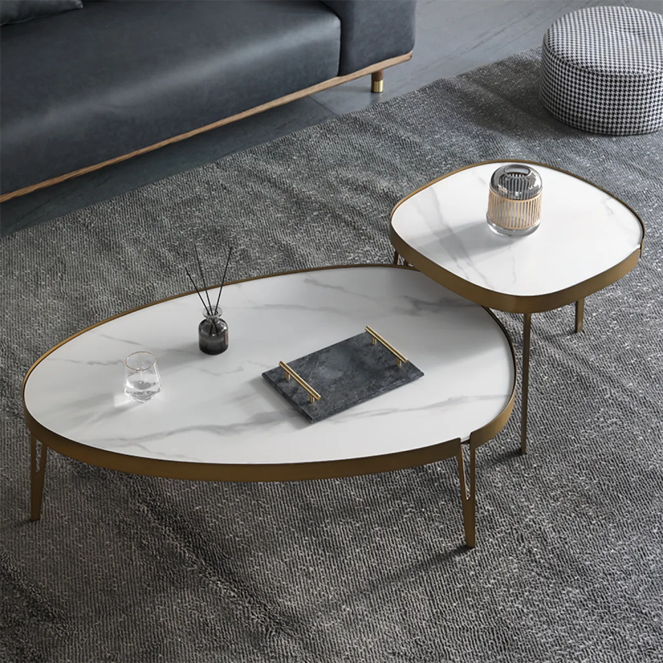 Великолепный журнальный стол из камня в стиле Минимализм LaLume AR22313-23