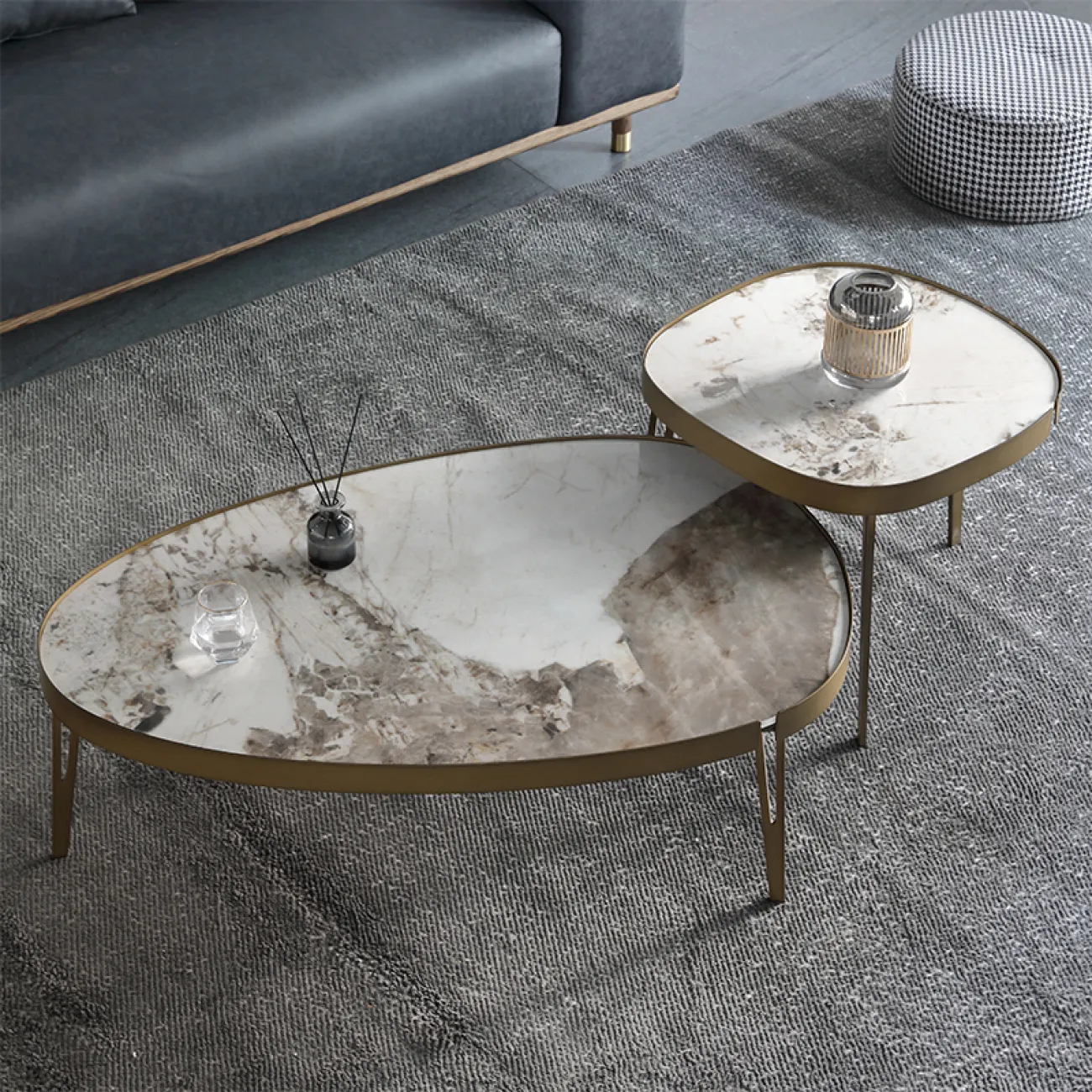 Великолепный журнальный стол из камня в стиле Минимализм LaLume AR22313-23