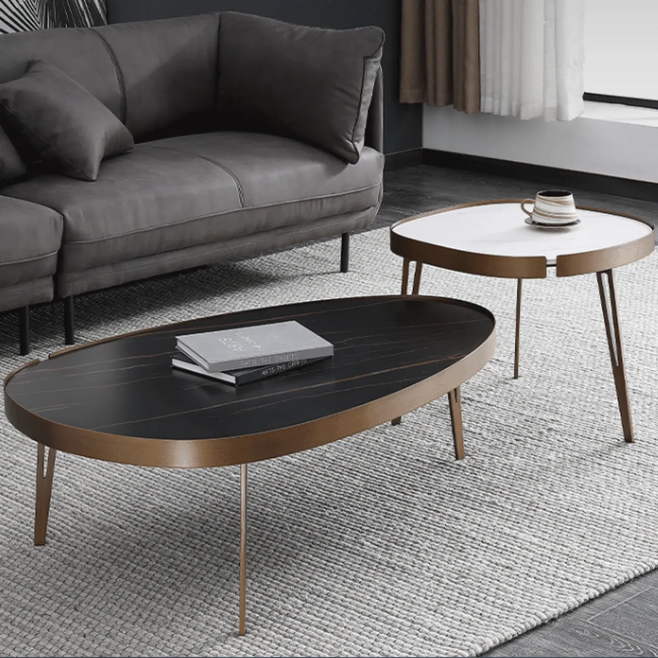 Великолепный журнальный стол из камня в стиле Минимализм LaLume AR22313-23