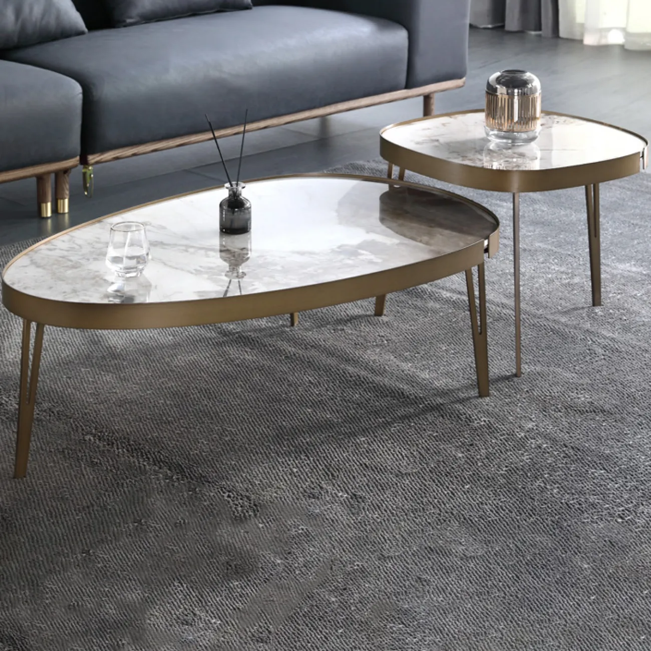 Великолепный журнальный стол из камня в стиле Минимализм LaLume AR22313-23