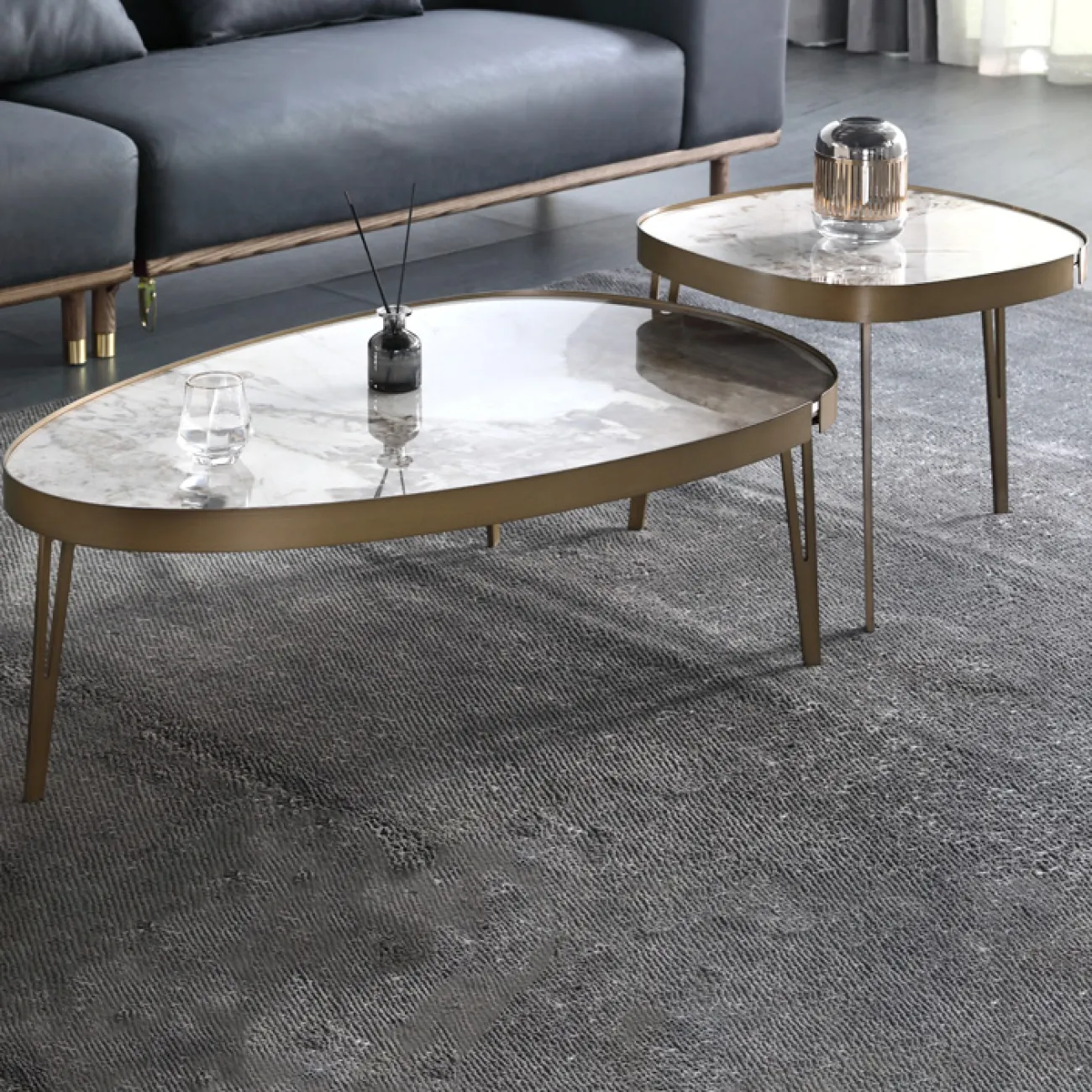 Великолепный журнальный стол из камня в стиле Минимализм LaLume AR22313-23