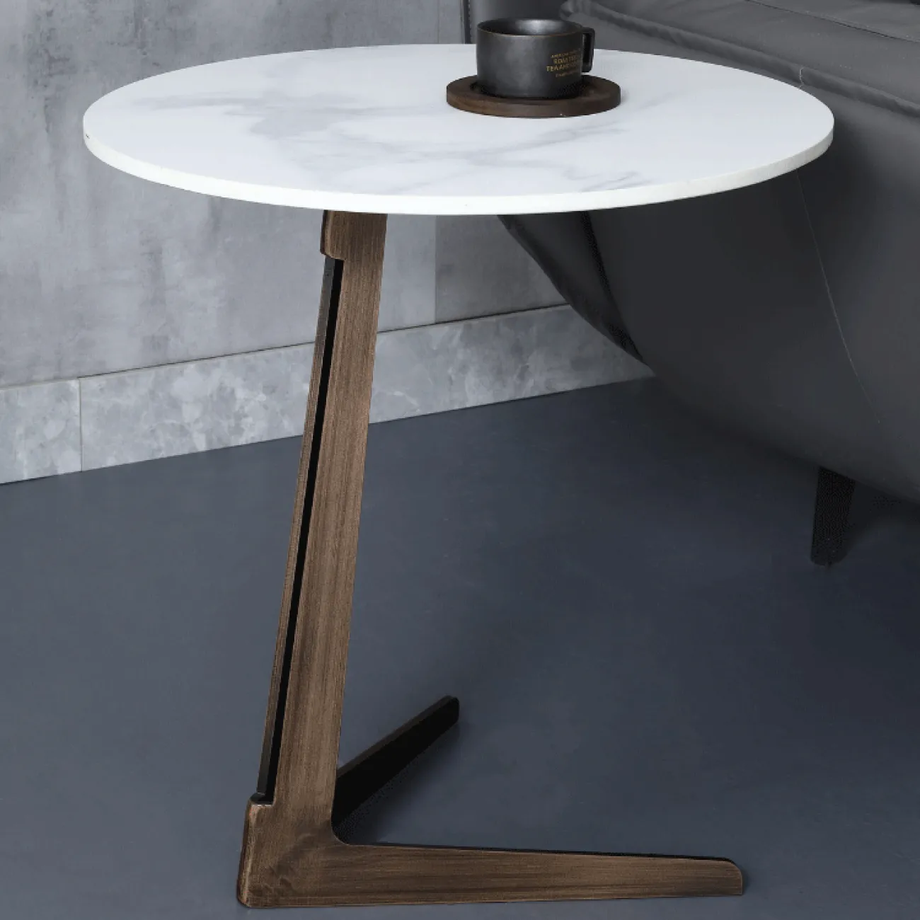 Минималистичный журнальный стол из мрамора в Итальянском стиле LaLume AR22314-23 Минималистичный журнальный стол из мрамора в Итальянском стиле LaLume AR22314-23