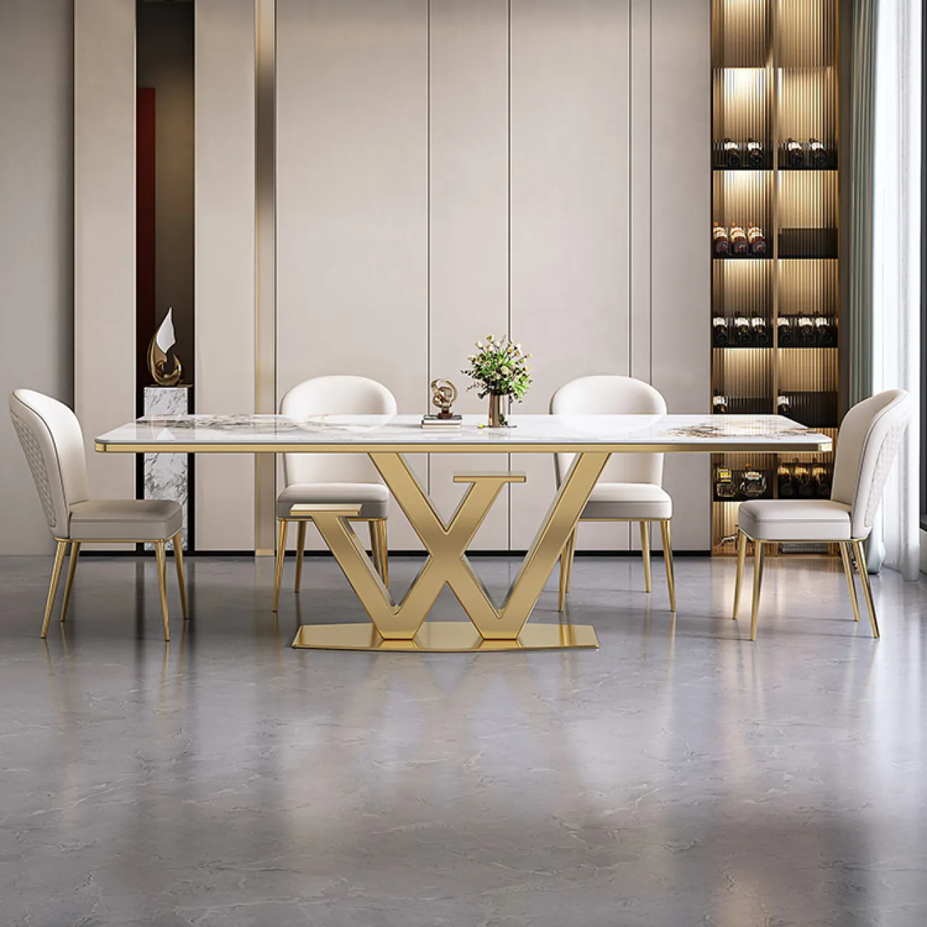 Минималистичный обеденный каменный стол в Современном стиле LaLume AR22365-23