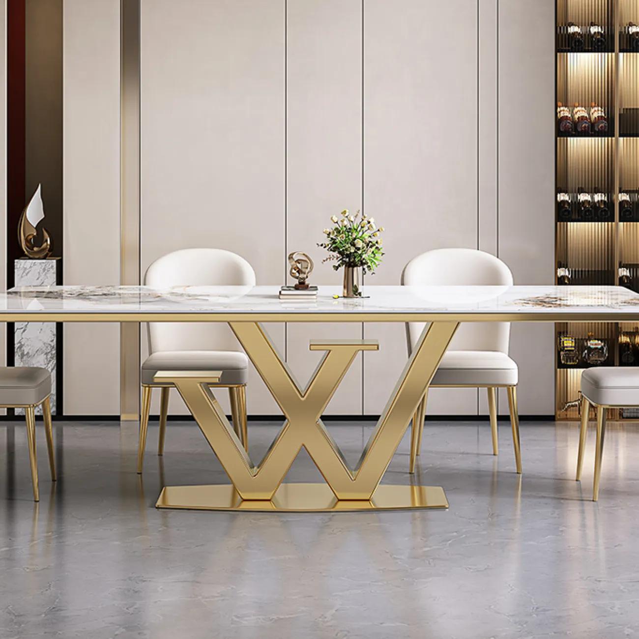 Минималистичный обеденный каменный стол в Современном стиле LaLume AR22365-23