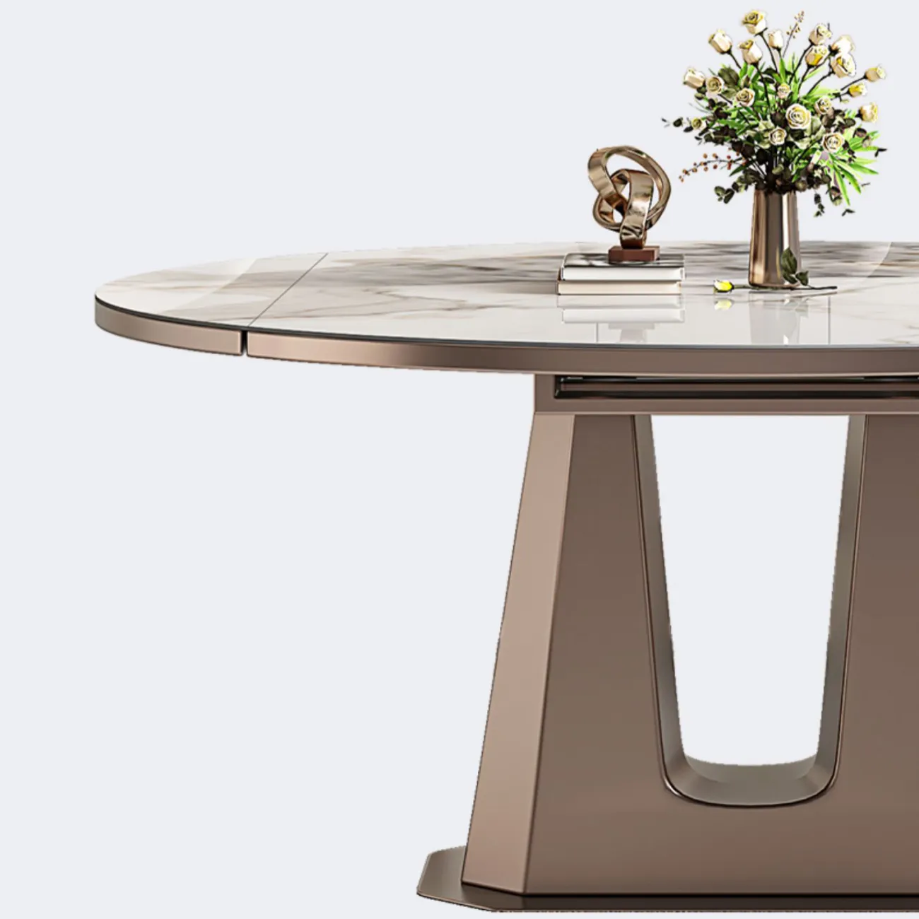 Необычный раскладной обеденный каменный стол в Итальянском стиле LaLume AR22367-23