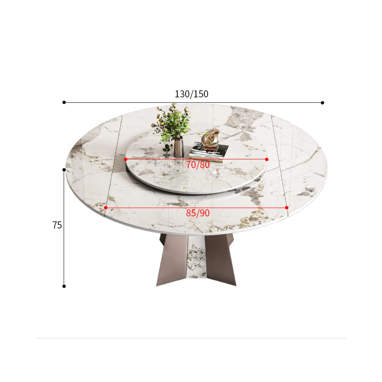 Роскошный раскладной обеденный каменный стол в Итальянском стиле LaLume AR22368-23 Роскошный раскладной обеденный каменный стол в Итальянском стиле LaLume AR22368-23