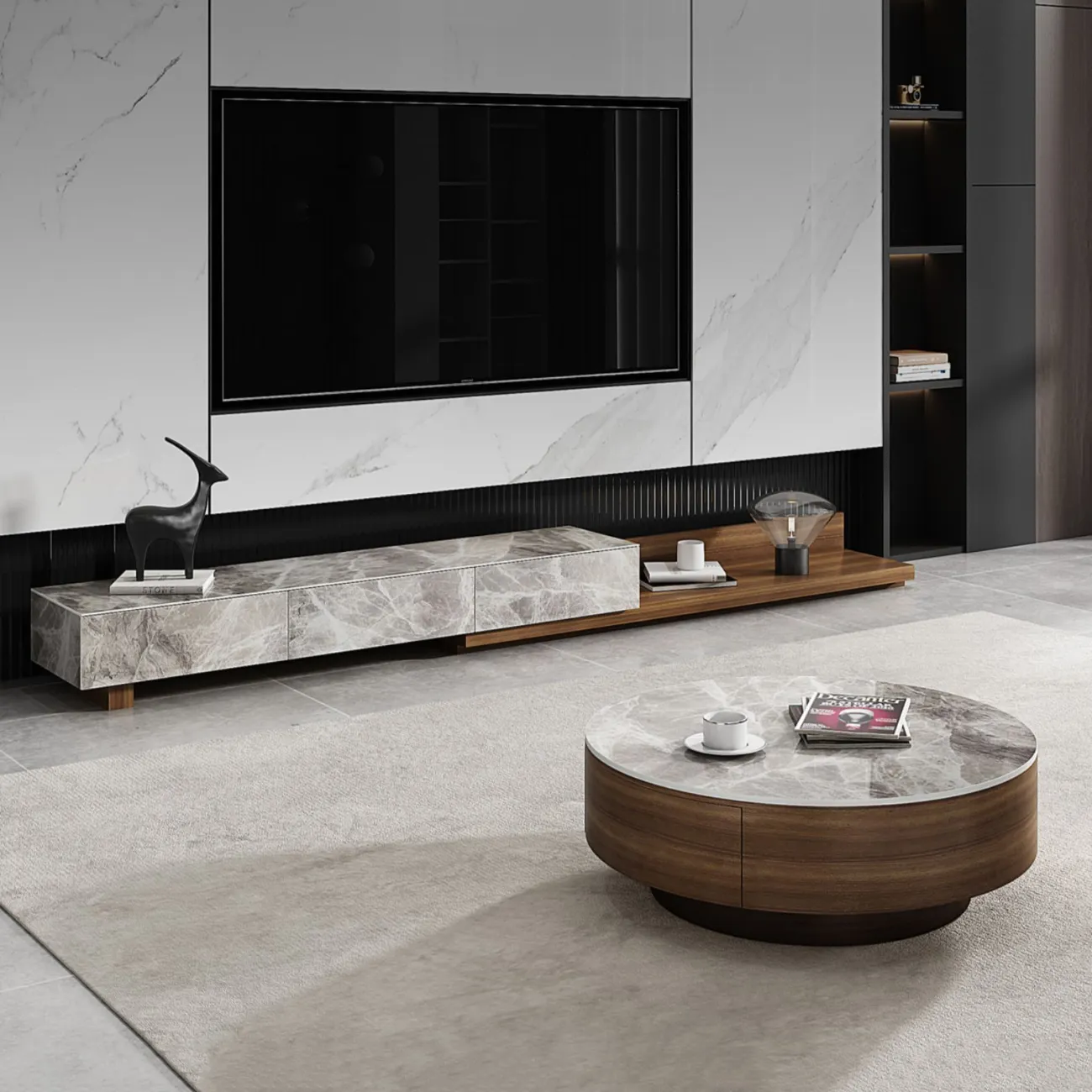 Роскошная тумба для телевизора в Минималистичном стиле LaLume AR21281-23 Роскошная тумба для телевизора в Минималистичном стиле LaLume AR21281-23