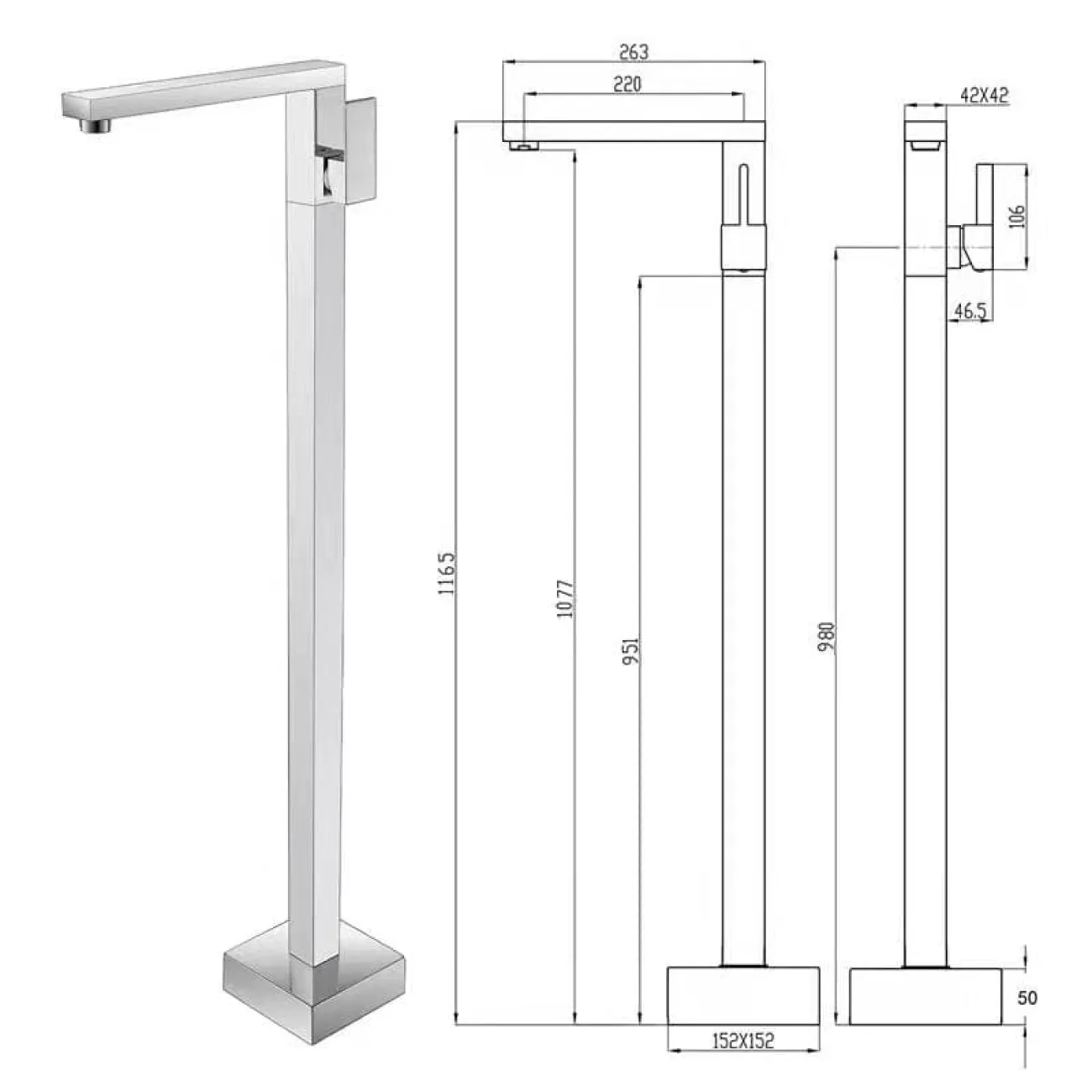 Современный латунный смеситель для ванной комнаты LaLume MB20507-23