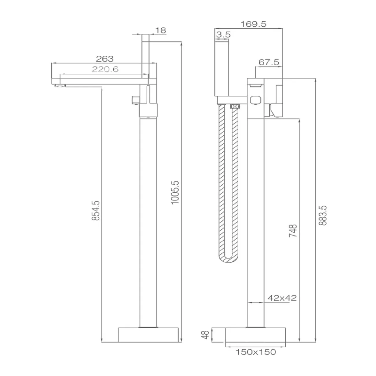 Современный смеситель-душ для ванной комнаты LaLume MB20509-23