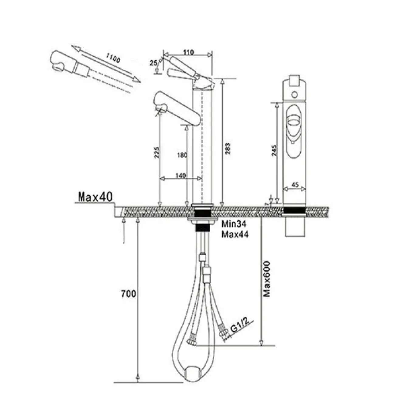 Современный латунный смеситель 360° для ванной комнаты LaLume MB20518-23 Современный латунный смеситель 360° для ванной комнаты LaLume MB20518-23