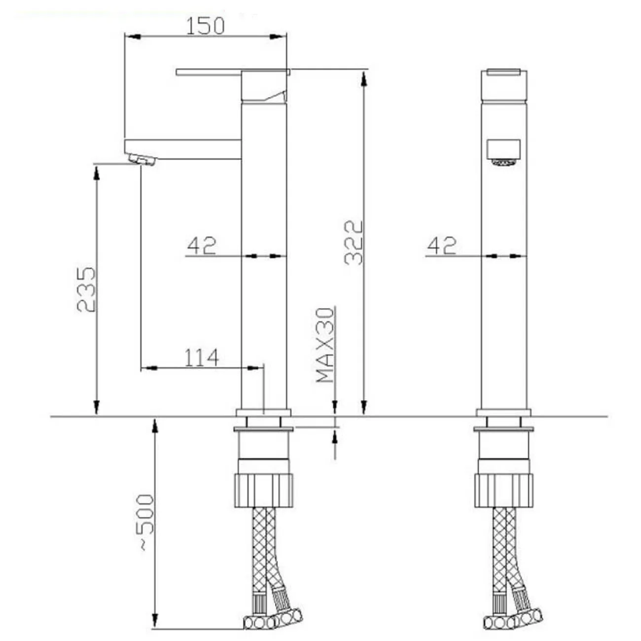 Современный латунный смеситель для ванной комнаты LaLume MB20520-23 Современный латунный смеситель для ванной комнаты LaLume MB20520-23