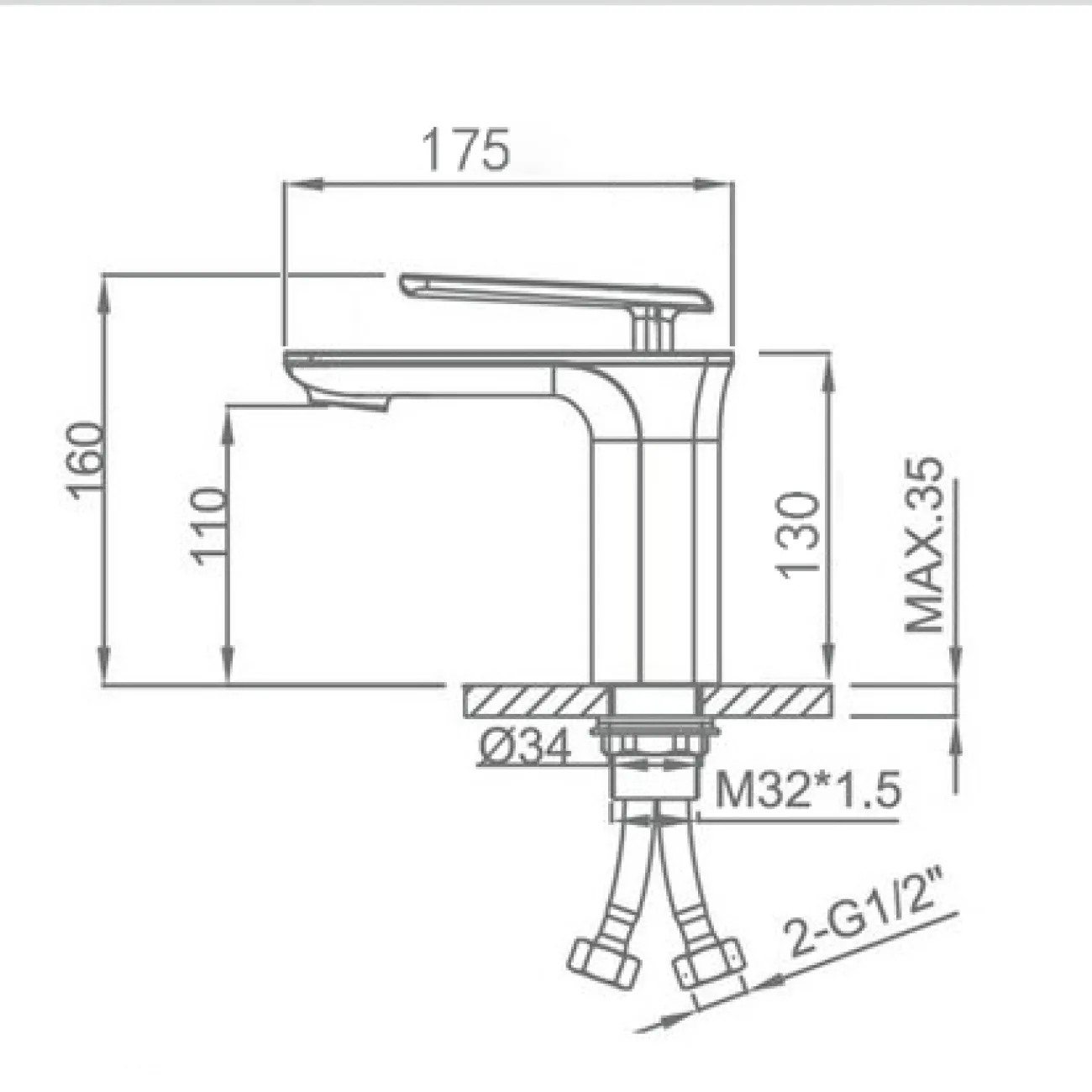 Современный латунный смеситель для ванной комнаты LaLume MB20523-23 Современный латунный смеситель для ванной комнаты LaLume MB20523-23