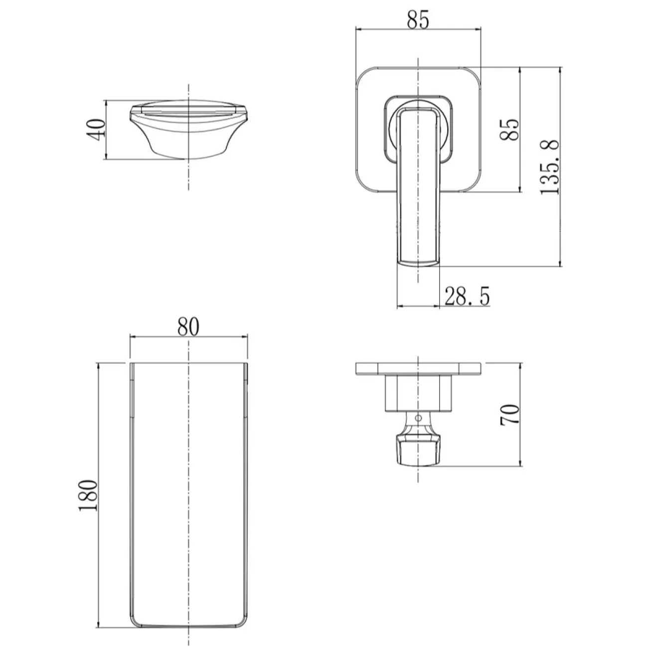 Современный латунный смеситель для ванной комнаты LaLume MB20530-23 Современный латунный смеситель для ванной комнаты LaLume MB20530-23