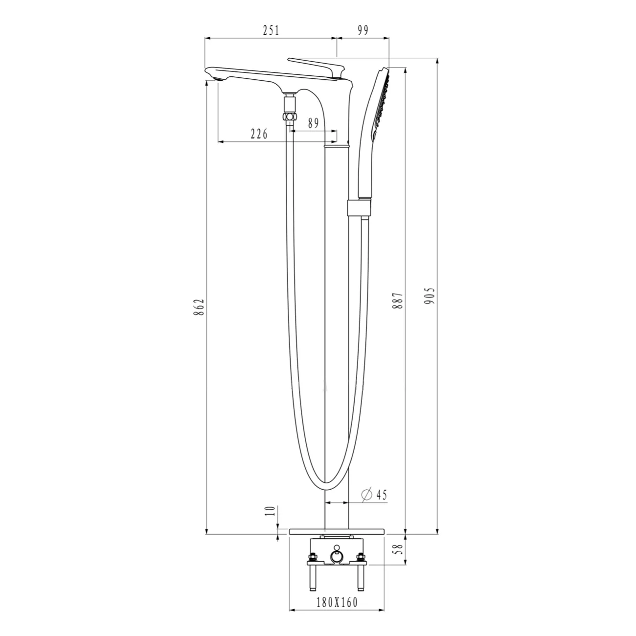 Современный латунный смеситель для ванной комнаты LaLume MB20639-23