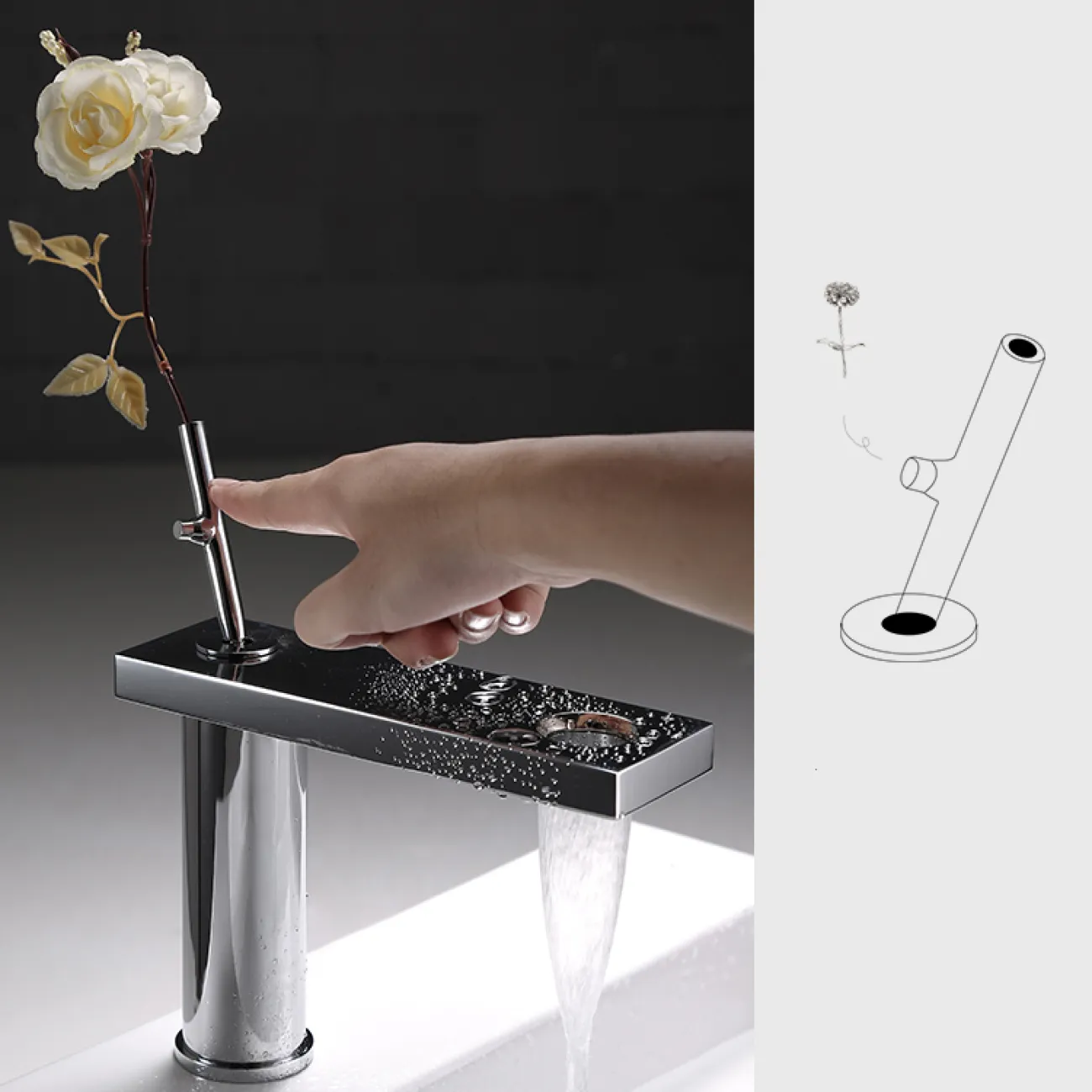 Современный латунный смеситель для ванной комнаты LaLume MB20798-23