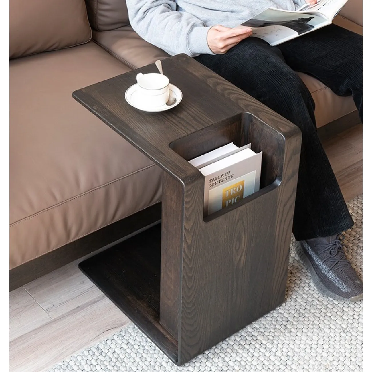 Приставной столик для хранения вещей из массива ясеня MIZEO 37328-29