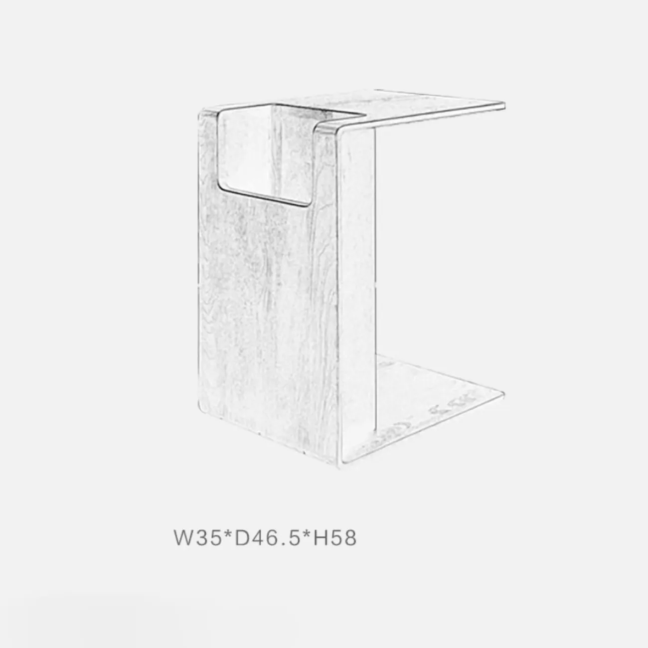 Приставной столик для хранения вещей из массива ясеня MIZEO 37328-29