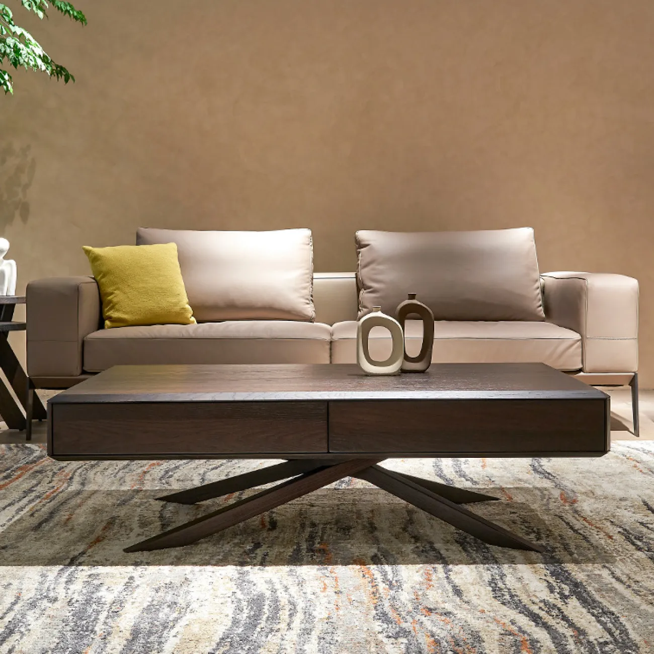 Журнальный столик из массива дерева в скандинавском стиле MIZEO 37330-29