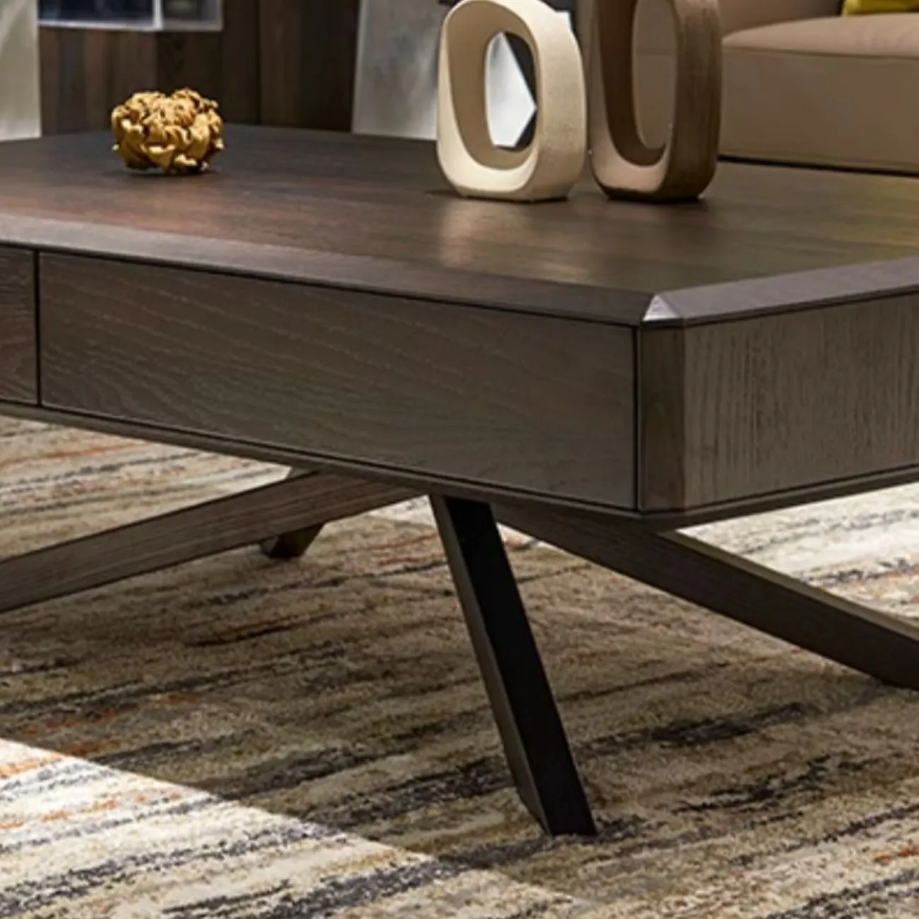 Журнальный столик из массива дерева в скандинавском стиле MIZEO 37330-29