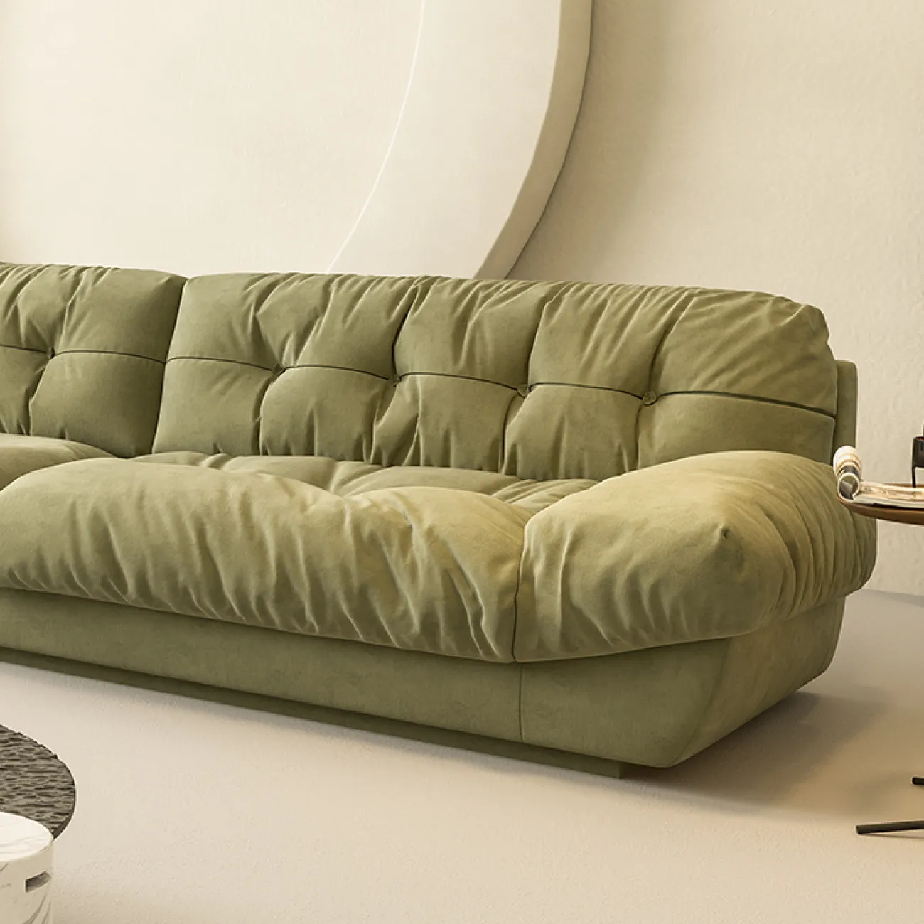 Итальянский диван из хлопчатобумажной и льняной ткани MIZEO 37338-29