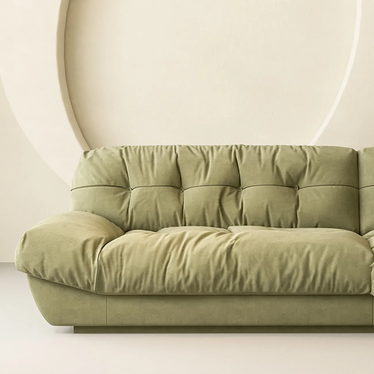 Итальянский диван из хлопчатобумажной и льняной ткани MIZEO 37338-29