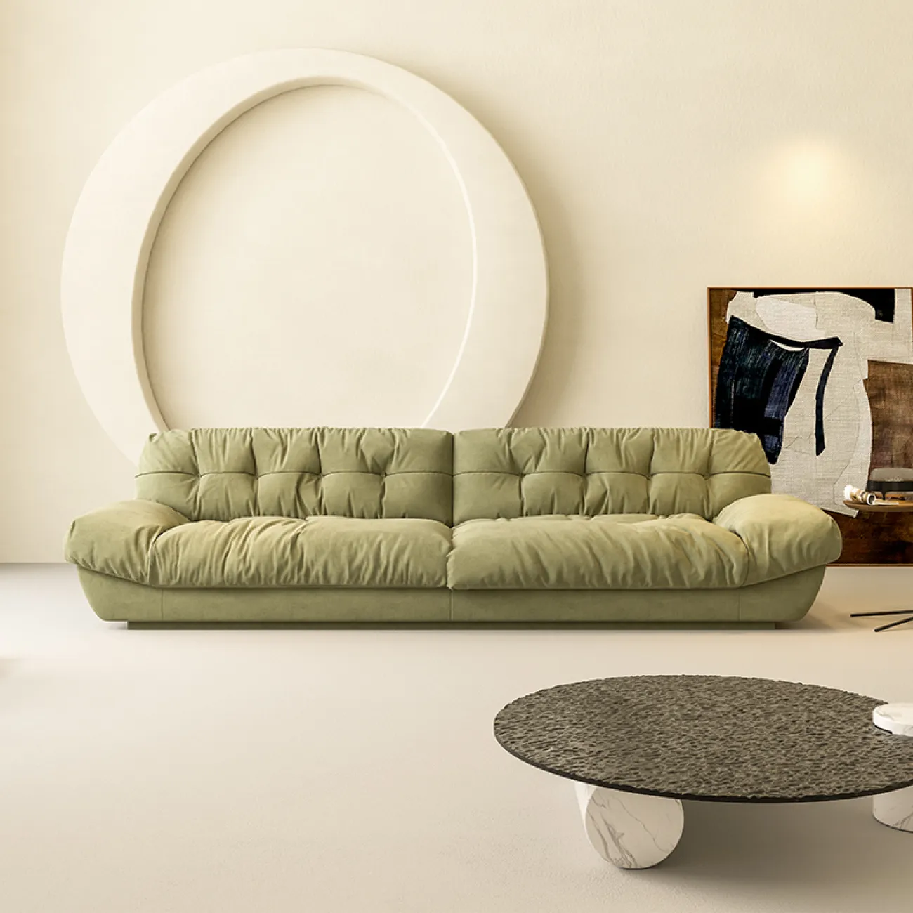 Итальянский диван из хлопчатобумажной и льняной ткани MIZEO 37338-29