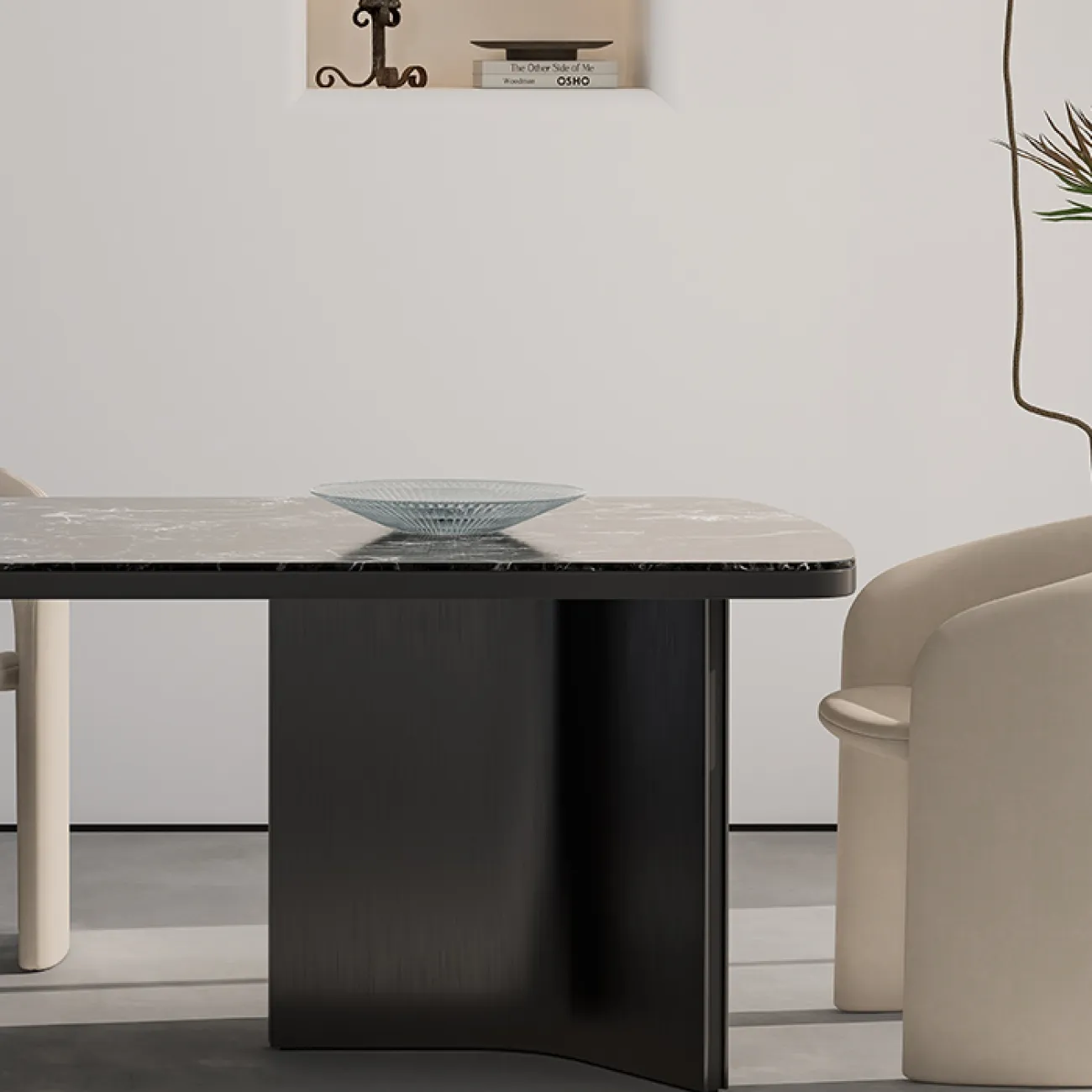 Роскошный каменный обеденный стол  в итальянском стиле MIZEO 37348-29