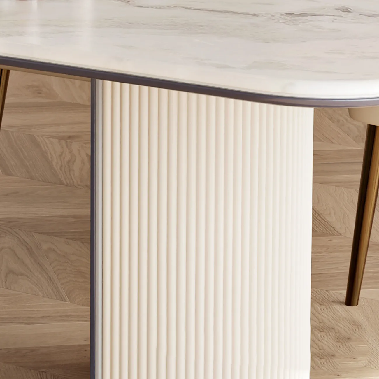  Минималистский обеденный стол из натурального мрамора MSS 37351-29