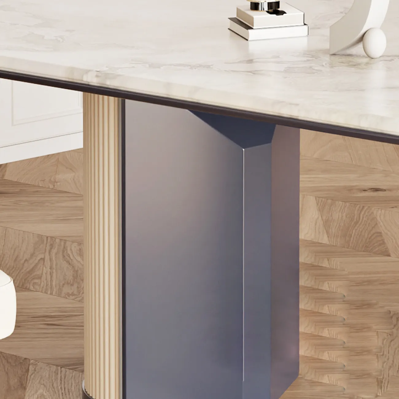  Минималистский обеденный стол из натурального мрамора MSS 37351-29
