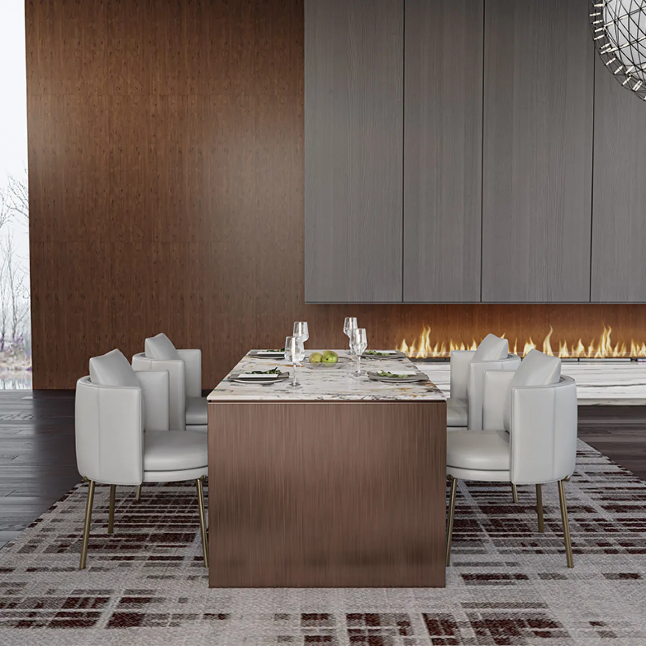 Роскошный кожаный обеденный стул MSS 37354-29