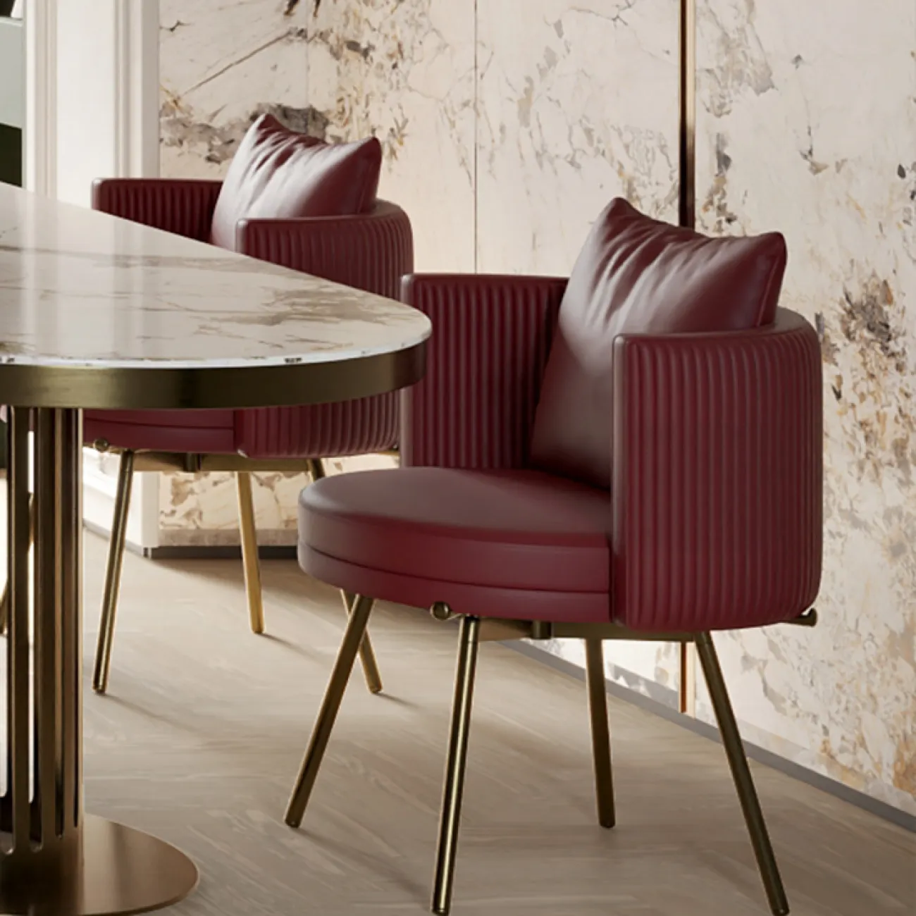 Роскошный кожаный обеденный стул MSS 37354-29