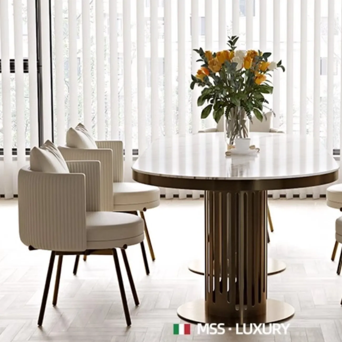 Роскошный кожаный обеденный стул MSS 37354-29