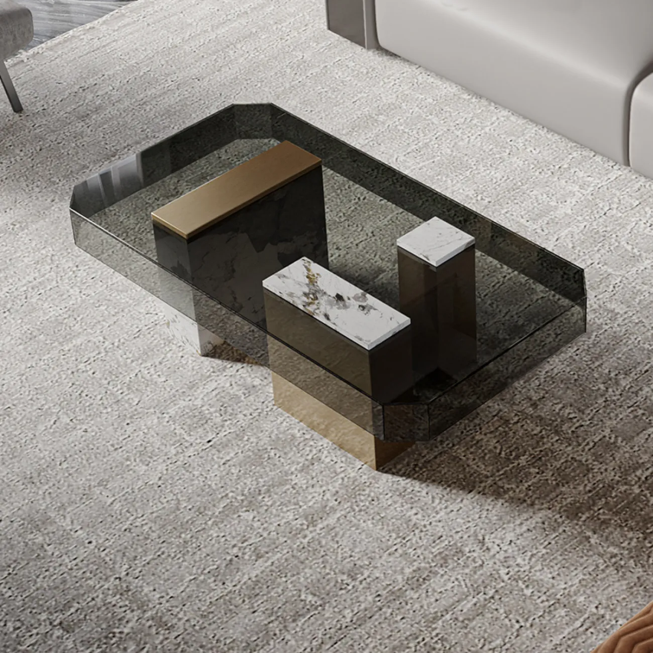 Роскошный журнальный столик из закаленного стекла MSS 37355-29