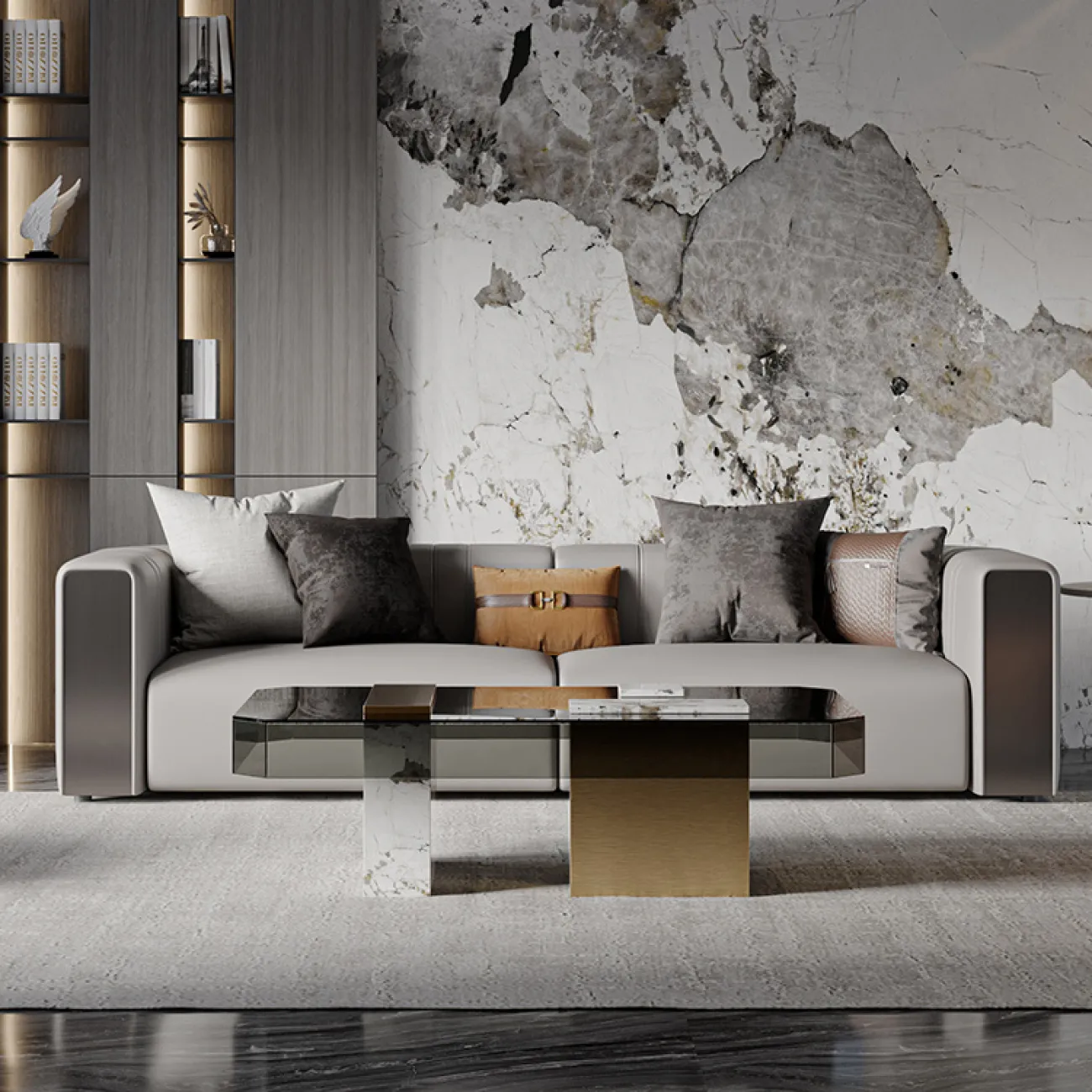 Роскошный журнальный столик из закаленного стекла MSS 37355-29