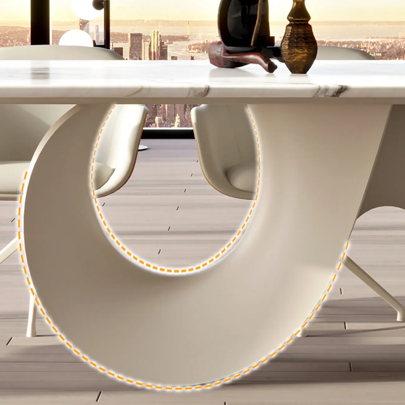 Современный обеденный стол из скандинавского мрамора MSS 37361-29 Современный обеденный стол из скандинавского мрамора MSS 37361-29