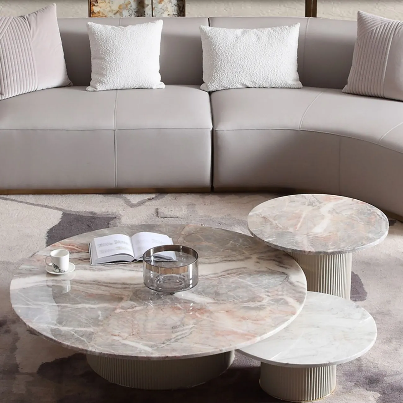 Журнальный столик из импортного натурального мрамора MSS 37362-29